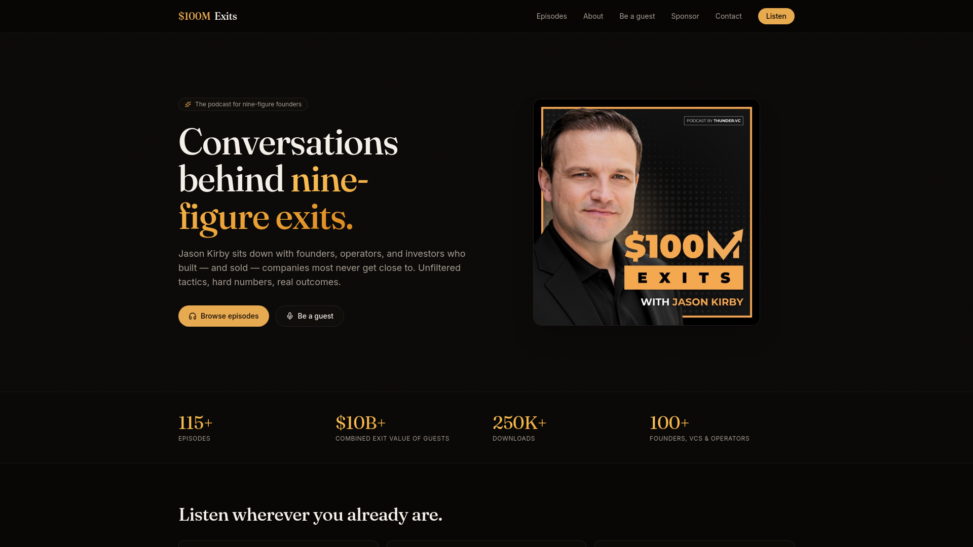 Podcast — $100M Exits with Jason Kirby